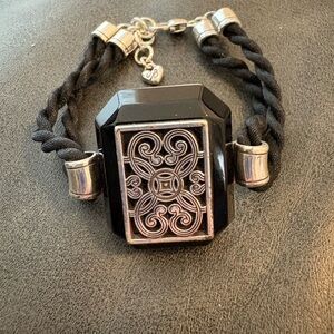 Brighton Black and Silver Filigree Accent Bracelet